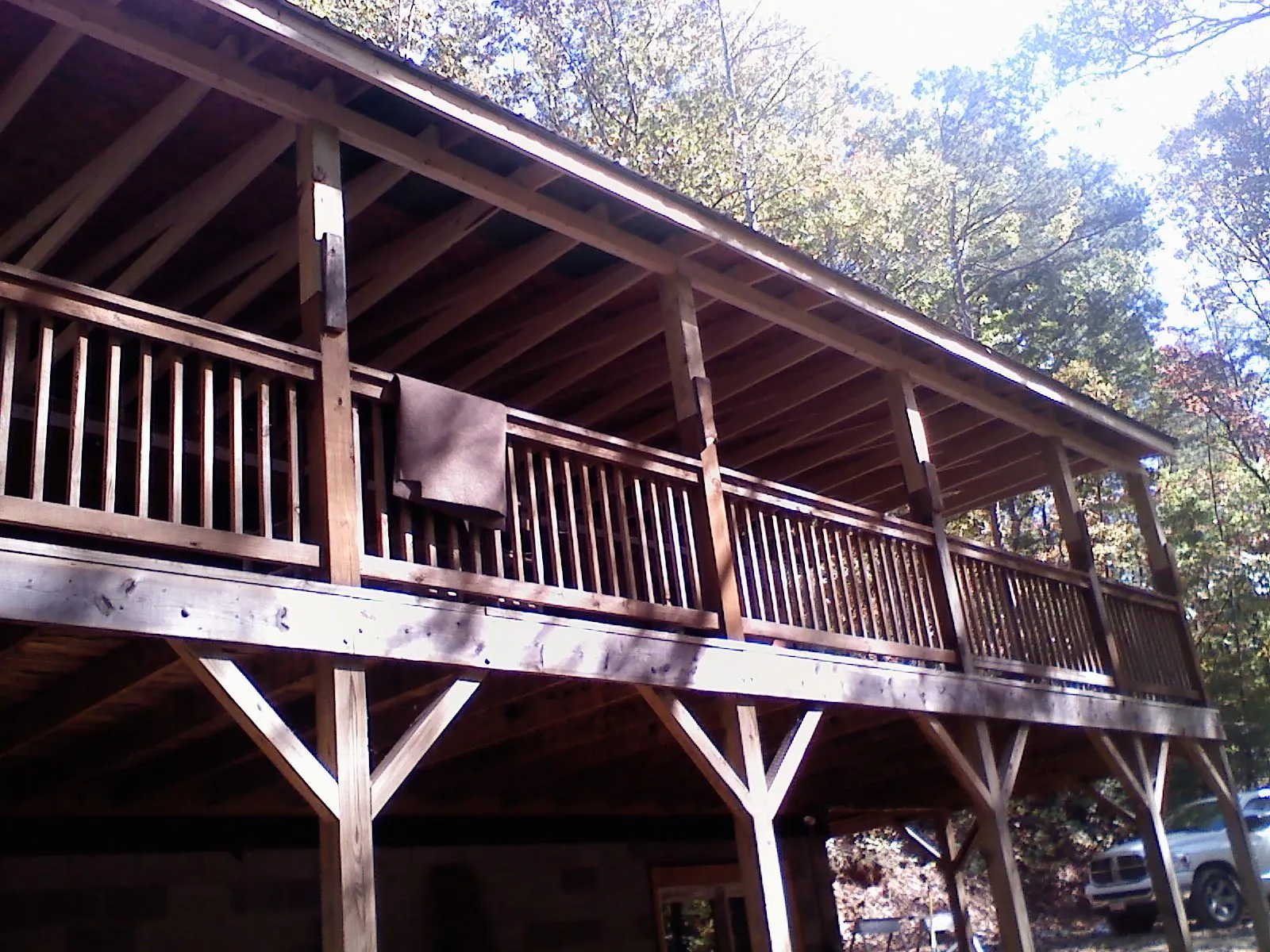 Timber framing under a new elevated porch and deck — Roof Leak Repair in Schulenburg by Roofing Brothers